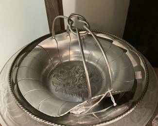 Vintage hammered aluminum basket - $7 + tax