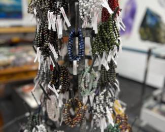 Awesome selection of beaded bracelets in multiple sizes (4mm, 6mm, and 8mm)