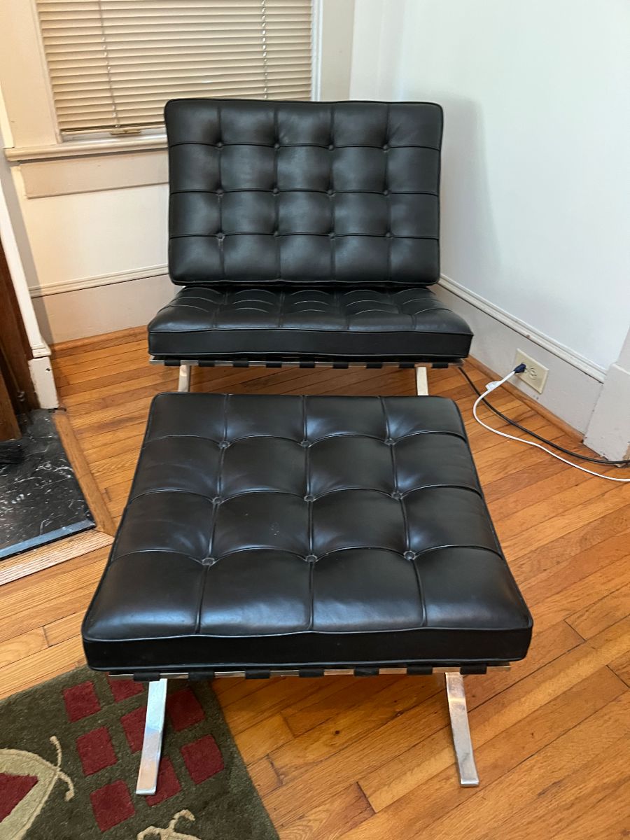 KNOLL BARCELONA CHAIR AND OTTOMAN