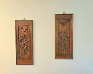 Decorative carved wooden wall panels.