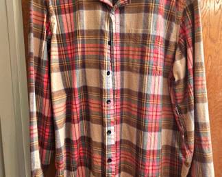 L.L. Bean plaid flannel shirt.