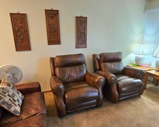 Leather recliners/sofa.