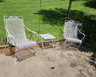 Wrought Iron chairs with table