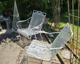 Wrought Iron chairs Plant climber