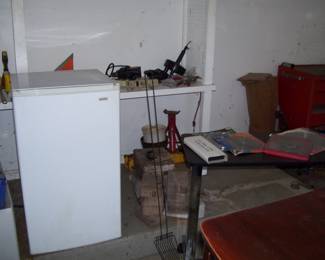 SMALL FRIDGE - GARAGE STUFF