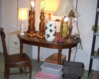 LAMPS MOST MADE BY GRANDMA - STORAGE CONTAINERS - OVAL TABLE