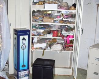 XMAS DECOR - CABINET FULL OF CRAFTING - STORAGE STOOL - SMALL FILE