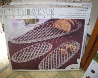 3 SETS OF NEW CRYSTAL PLATTERS