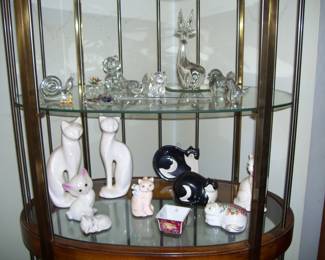CRYSTAL ANIMALS & CERAMIC CAT ITEMS