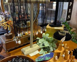 Gemstone necklaces and rings