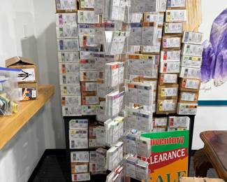 Crystal information cards and rack over 100 different crystals.