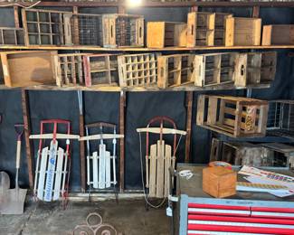 Vintage Soda Crates and Sleds