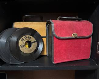 Vintage 45 Record cases with 45's