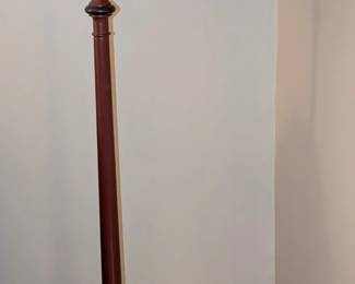 Turned Wood Adjustable Floor Lamp
$30 The stained wood ring turned standard on circular base; with articulate brass arm. In good working order. Height: 60 in.; diameter of base: 12 in.
Acquired circa 2008 at Seaside Furniture.