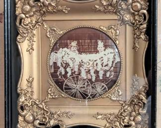 $15 Framed Photograph of Two Children in an Open Carriage
The carriage labeled “#24”, likely from a baby parade in Asbury Park. The photograph in ornate gilt frame, the whole set into a shadowbox frame under glass. A real curiosity.
Shadowbox frame: 11 ¼ x 11 ¼ x 2 ¾ in.