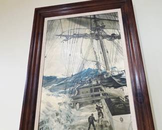 Montague Dawson "the rising wind" painting