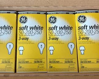 GE Soft White 3 Way Light Bulbs (50-200-250W)