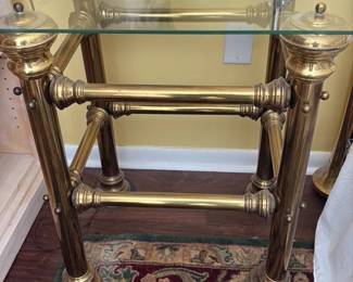 Brass and Glass Tiered Side Table