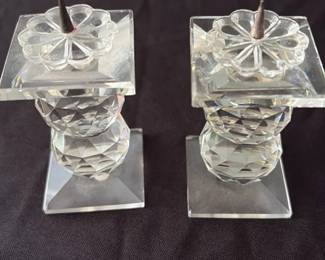Vintage Crystal Candlestick Holders 