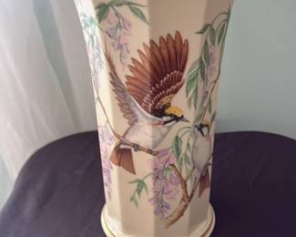 Porcelain Vase with Bird and Floral Motif 