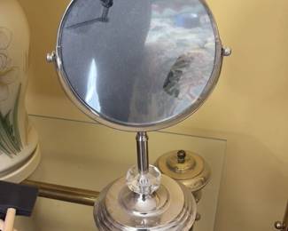 Vintage Swivel Vanity Mirror with Crystal Handle