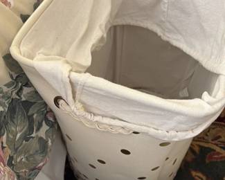 Collapsible Laundry Hamper with Gold Polka Dots