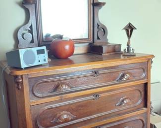 Victorian Walnut Wardrobe with Mirror