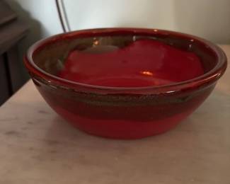 Red Ceramic Serving Bowl 