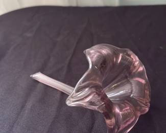 Pink Art Glass Flower Sculpture 