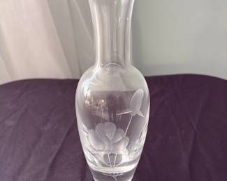 Etched Glass Vase 