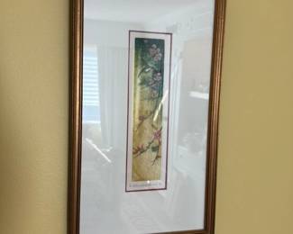 Framed Watercolor of Cherry Blossoms