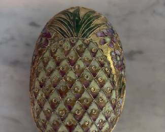 Vintage Cloisonne Enamel Egg Box 