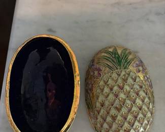 Vintage Cloisonne Enamel Egg Box 