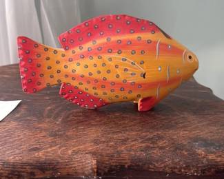 Hand-Painted Wooden Fish Wall Decor