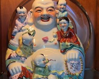 Budai (Laughing Buddha) Figurine with Children