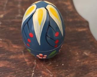Hand-Painted Wooden Egg