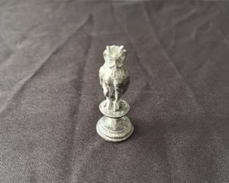 Vintage Pewter Owl Figurine 