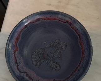 Handmade Ceramic Bowl with Floral Motif 