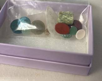 Assorted Polished Gemstone Cabochons and Tumbled Stones 