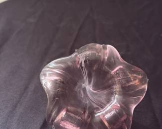 Pink Art Glass Flower Sculpture 