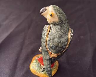 Enamelled Bird Trinket Box 