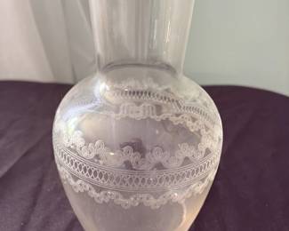 Etched Glass Vase 