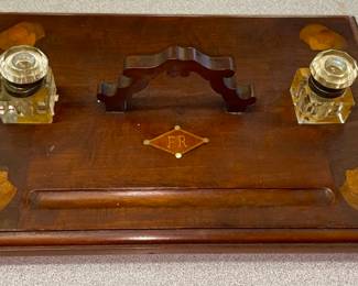 Inlaid antique ink well