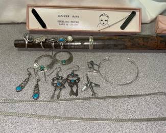 Silver native American jewelry