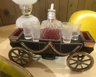 Vintage music box Carriage Decanter