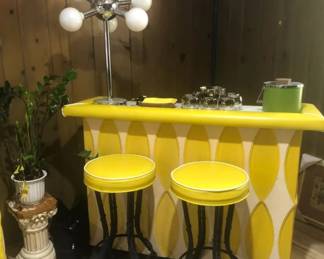 MCM Modern Bar and Stool Set