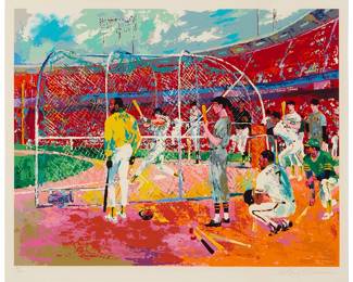 2066
LeRoy Neiman
(1921-2012)
"Bay Area Baseball," 1990
Screenprint in colors on paper
Edition: 46/450
Signed and numbered in pencil in the lower margin: LeRoy Neiman
Image: 28" H x 35.5" W; Sight: 31" H x 37.75" W
Estimate: $1,000 - $2,000