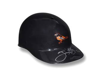 2053
Sammy Sosa Baltimore Orioles Signed Batting Helmet
The dark navy blue replica helmet with signature and # 21 in silver metallic ink to brim
5.25" H x 7" W x 11" D
Accompanied by a Letter of Authenticity issued by JSA/James Spence Authentication, Orwigsburg, PA.
Estimate: $300 - $500