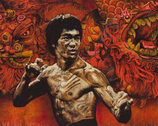 2078
Stephen Holland
(b. 1941)
"Bruce Lee," 2005
Oil on board
Signed lower left: Stephen Holland
46" H x 68" W
Estimate: $2,000 - $3,000