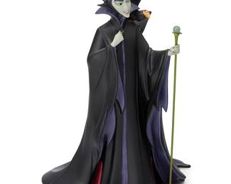 2107
Walt Disney Classics Collection Figurine, Maleficent "Evil Enchantress"
Circa 1999, no. 6933
Comprising a large painted porcelain "Event Sculpture" figure from Disney's "Sleeping Beauty" 40th Anniversary, marked with sorcerer's hat icon to base for 1999, with Certificate of Authenticity no. 6933, and original box
10" H x 8" W x 8" D approximately
Estimate: $100 - $150